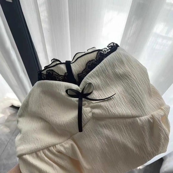 Lace Trim Camisole and Shorts Sleepwear Set with Built-In Padding - Picture 2 of 2